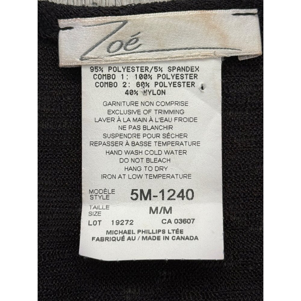 Zoe By Michael Phillips Black Sheer Top Button-Up Cardigan Boho Fairygoth Size M - Picture 4 of 6